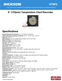 Thumbnail of document Data Sheet - KT6 6 in Temperature Chart Recorder